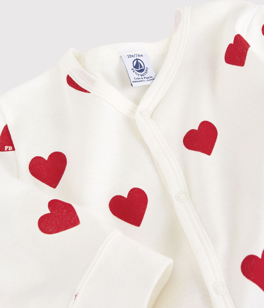 baby heart print romper