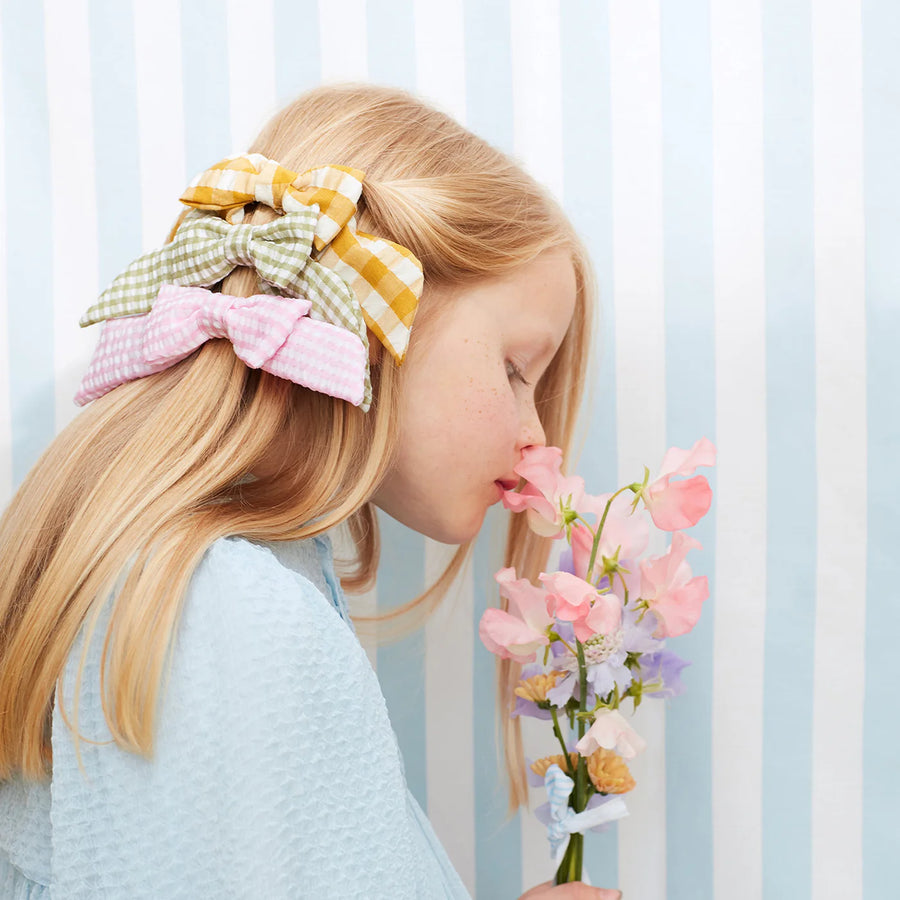 gingham hair bows
