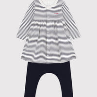 ls stripe dress w/legging