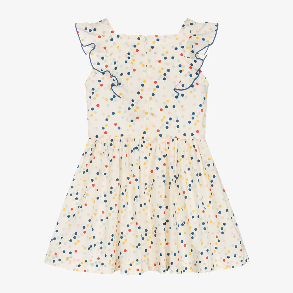 sleeveless dots ruffle dress