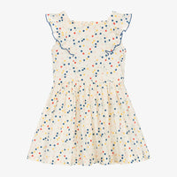 sleeveless dots ruffle dress
