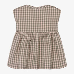 sleeveless check dress