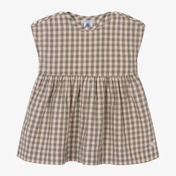 sleeveless check dress