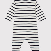 side snap striped footie