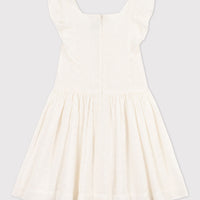 sleeveless ruffle eyelet dress