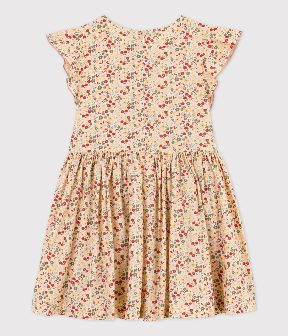 floral ruffle sleeve dress