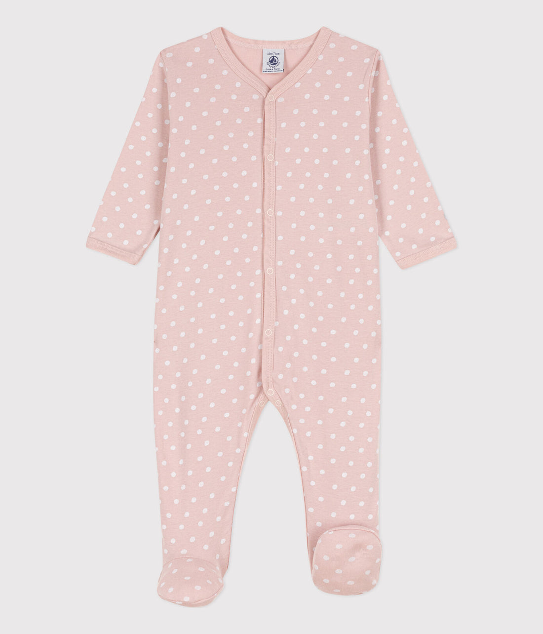 front snap dots footie