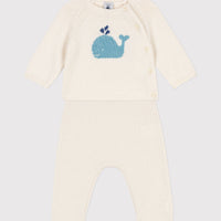 whale knit sweater & pant set