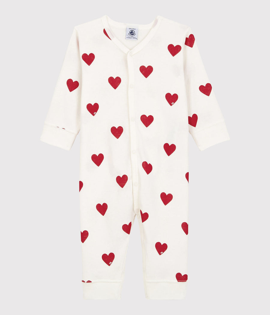 baby heart print romper