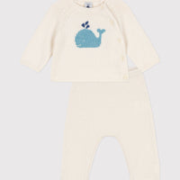 whale knit sweater & pant set