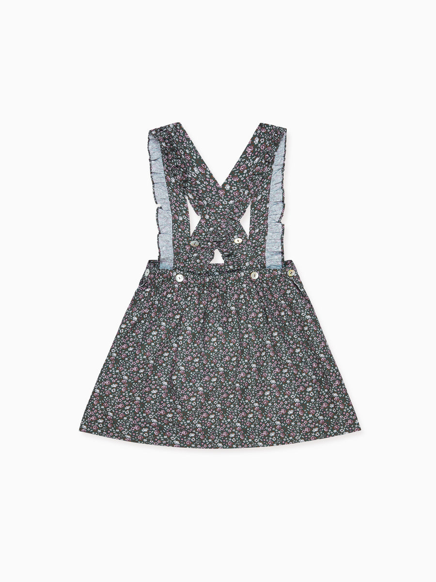 girls green floral agata skirt