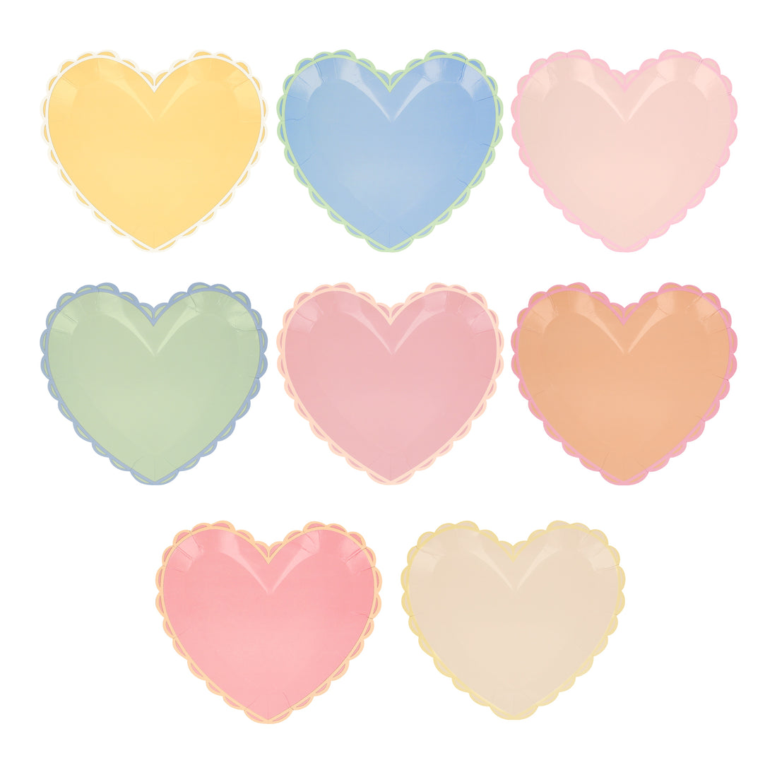 pastel heart small plates
