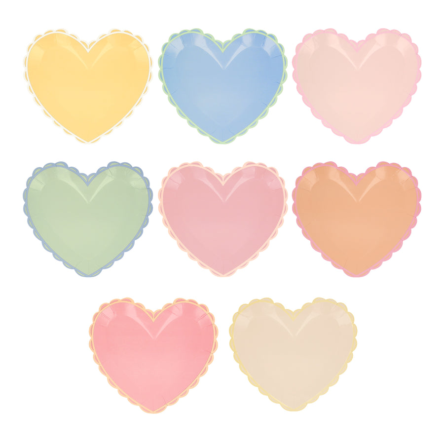 pastel heart small plates