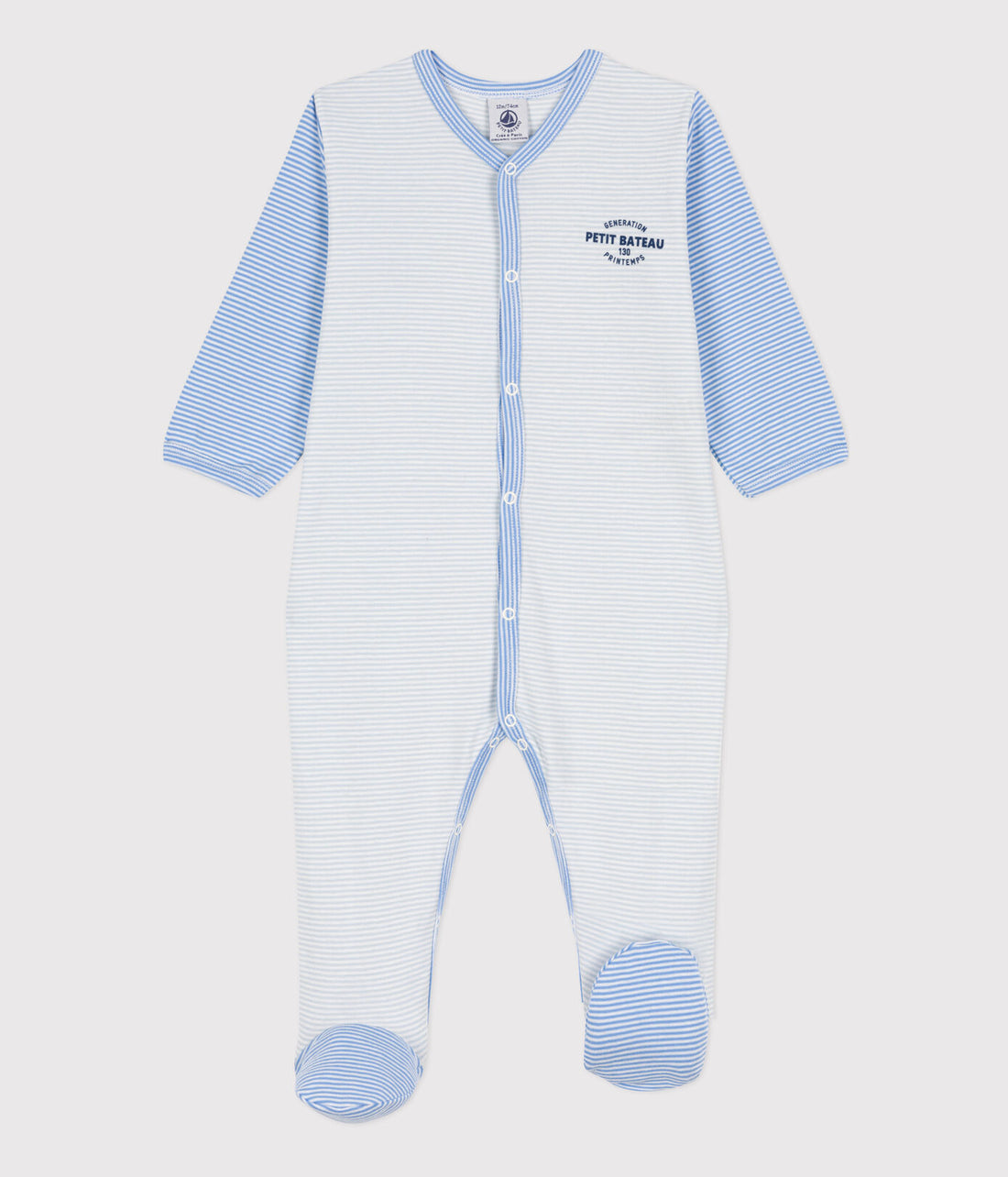 front snap stripe logo footie
