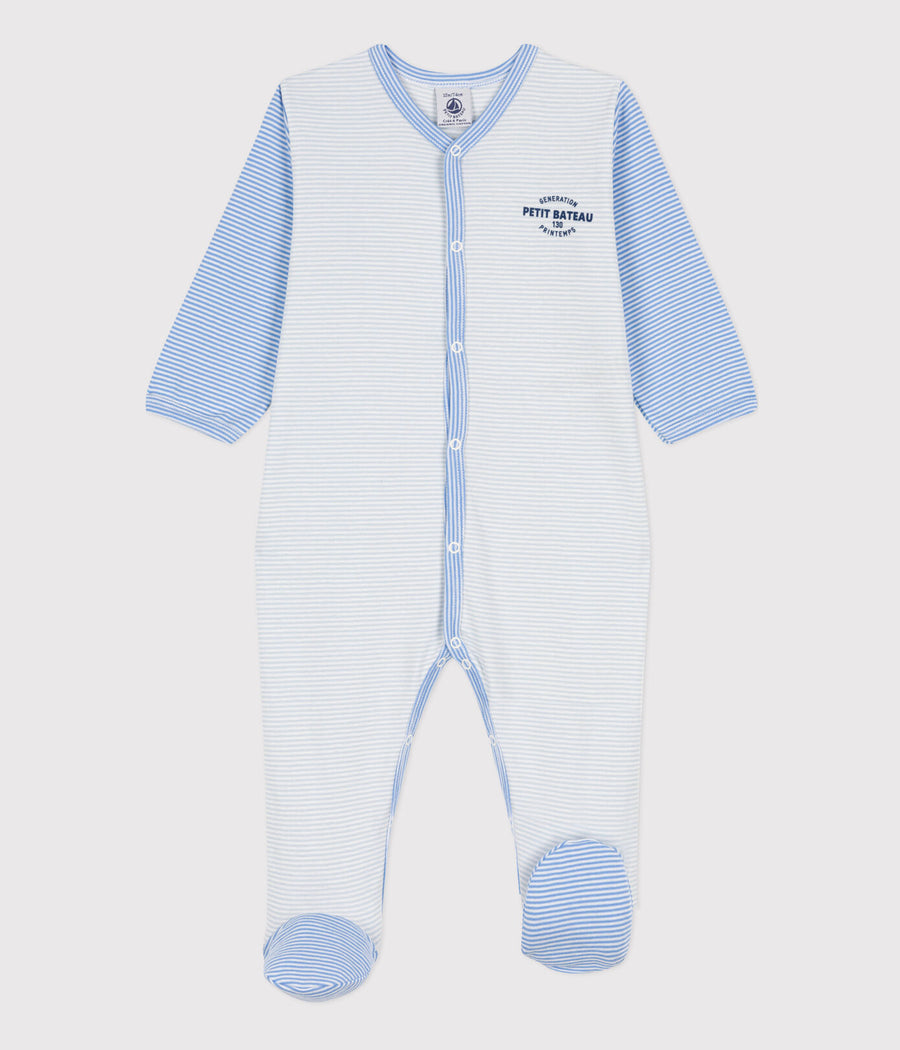 front snap stripe logo footie