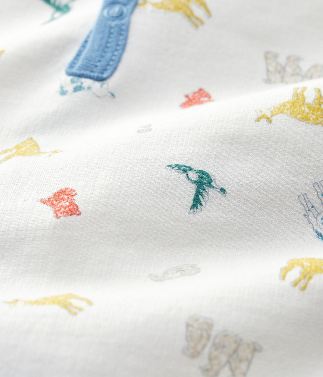 tintin back snap animal print footie