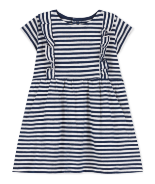 ss striped ruffle dress