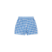 blue gingham cotton gauze shorts