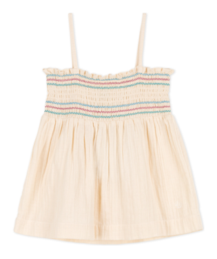 sleeveless smocked top