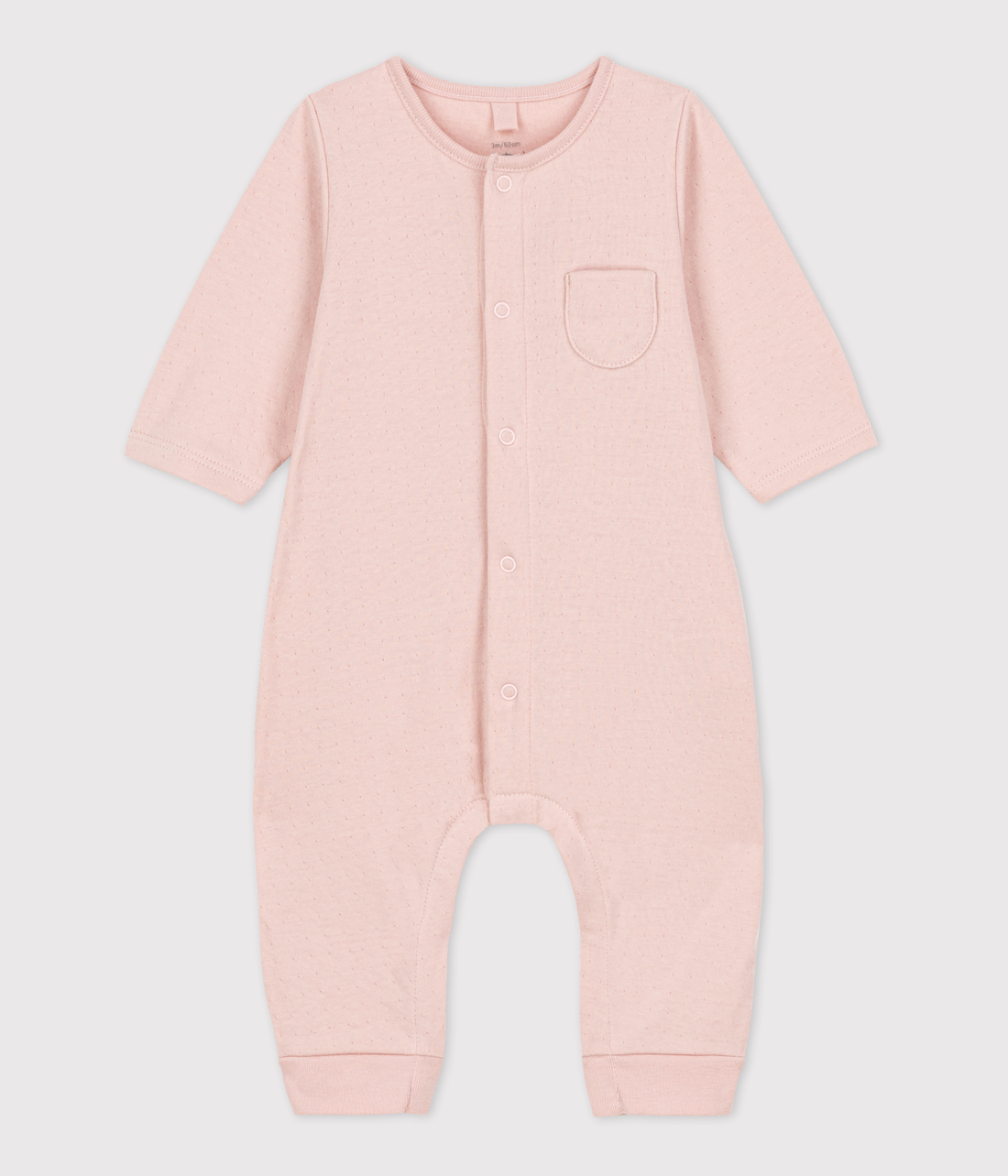 baby ls front snap romper pink