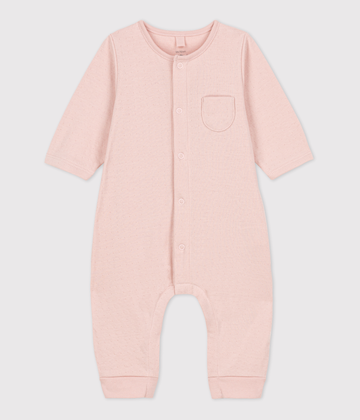 baby ls front snap romper pink