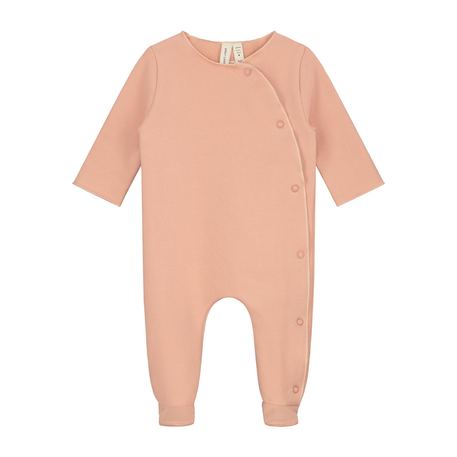 baby newborn suit with snaps rustic clay