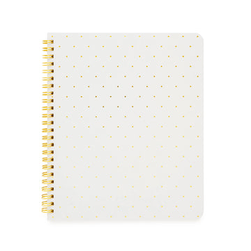 white perfect dot spiral notebook