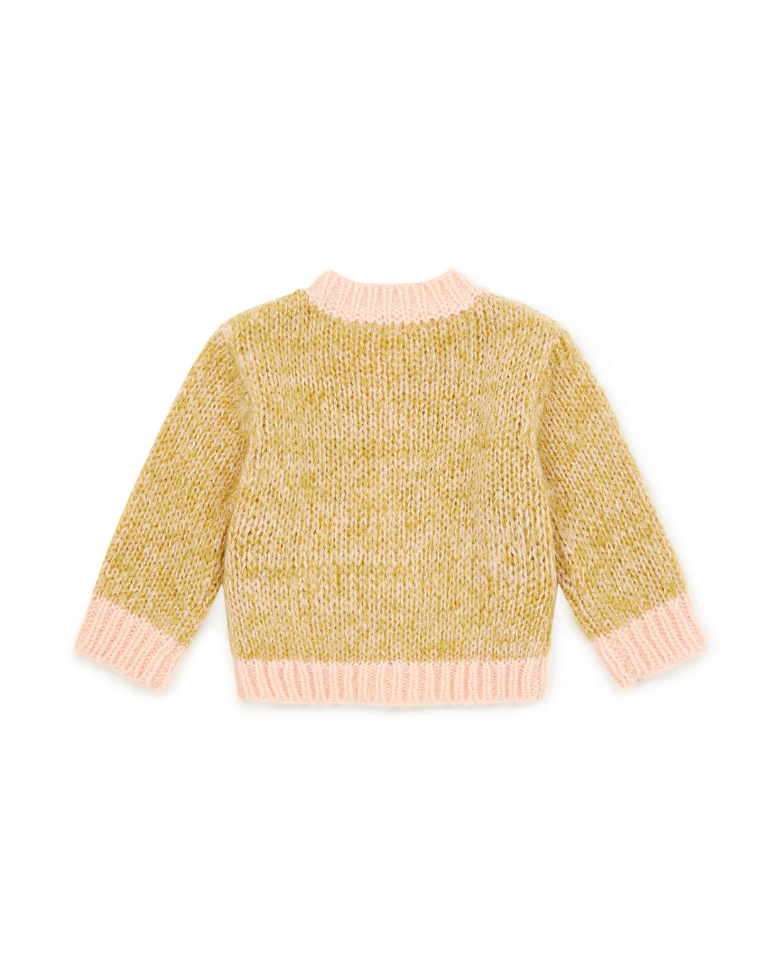 baby cardigan chine vert rose