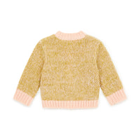 baby cardigan chine vert rose