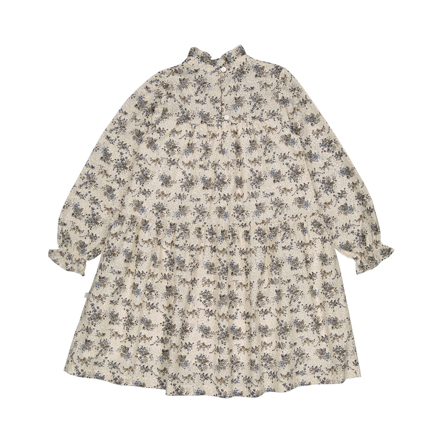 elisabeth dress blue grey flower