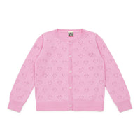 girls hearts cardigan rose