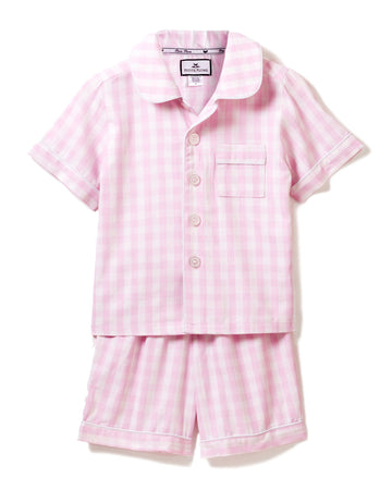 baby gingham short set pink