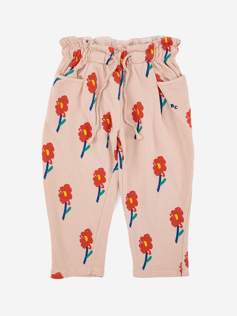 flowers all over jogging pant peach