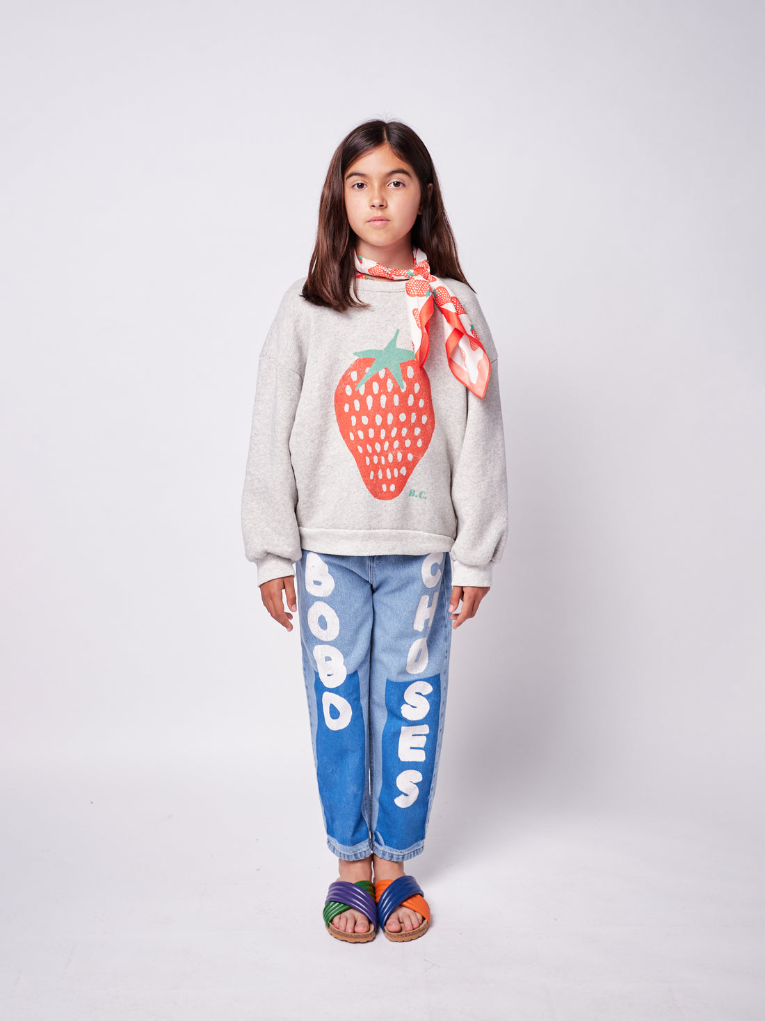 strawberry sweatshirt grey