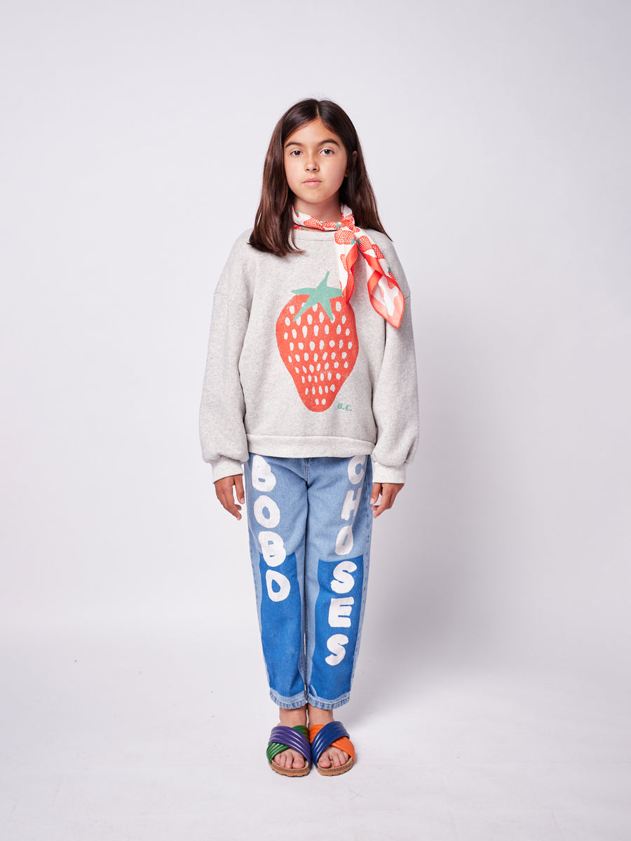strawberry sweatshirt grey