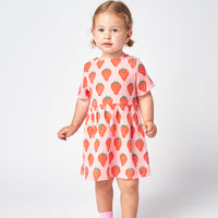 strawberry all over woven dress