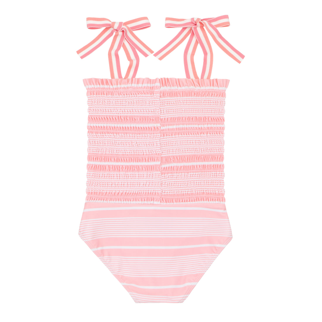 smocked one piece swimsuit sorbet stripe