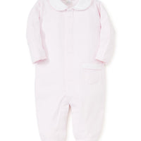 baby kissy new beginnings footie with collar pink