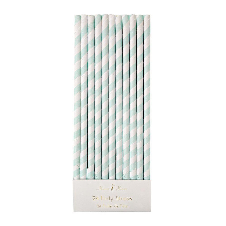mint striped straws