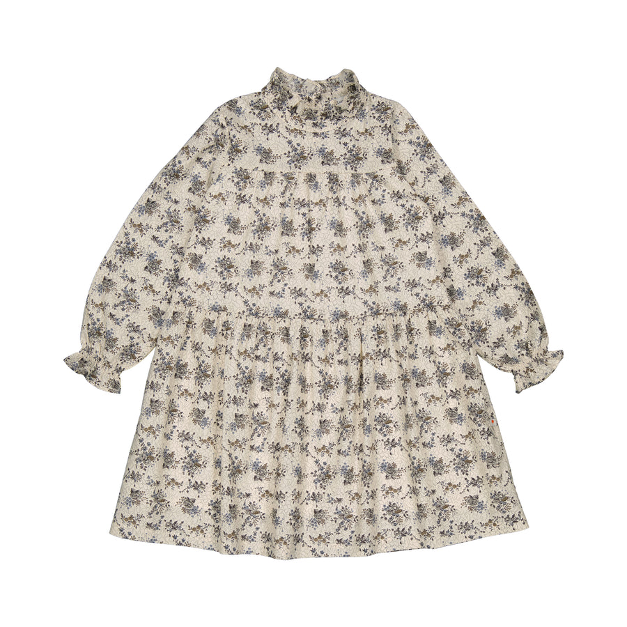 elisabeth dress blue grey flower