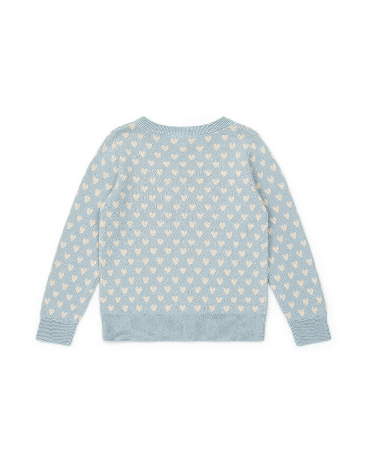 hearts sweater bleu petanque