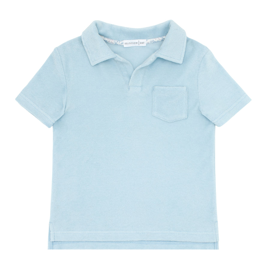 boys french terry polo shirt blue