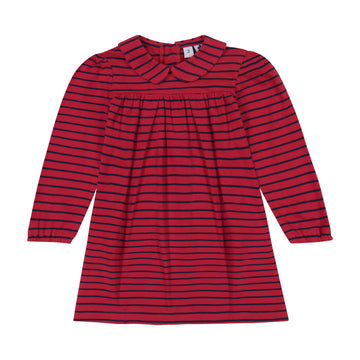 baby ginny dress red navy stripe
