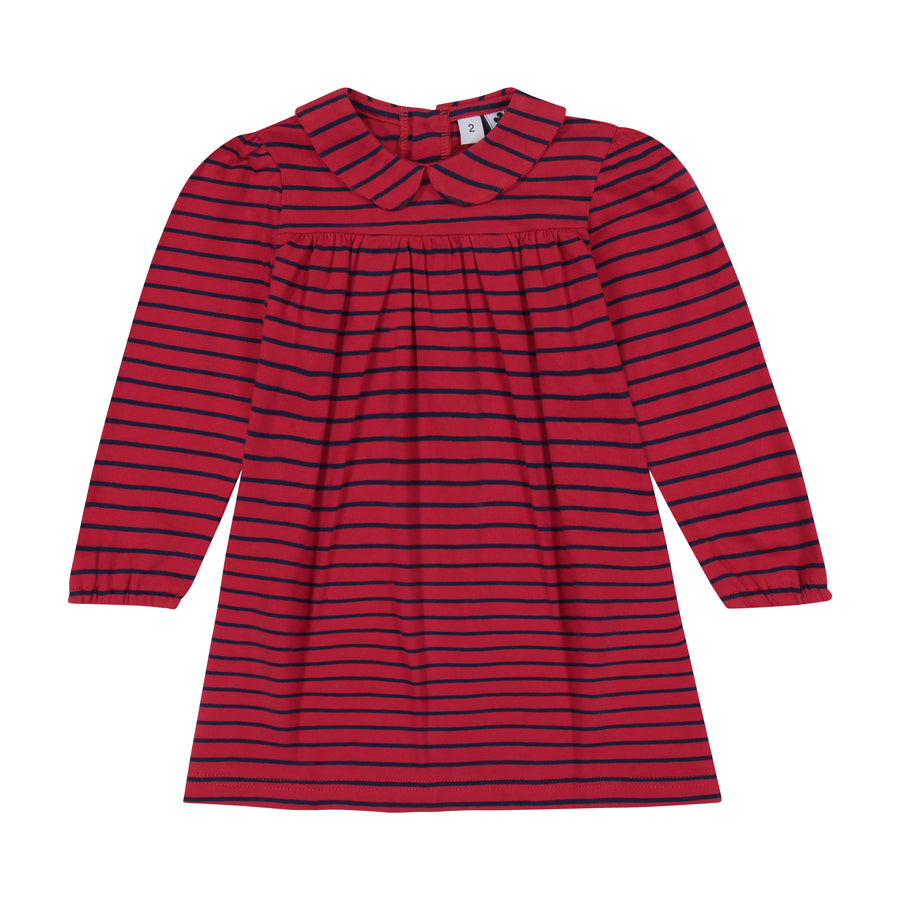 baby ginny dress red navy stripe
