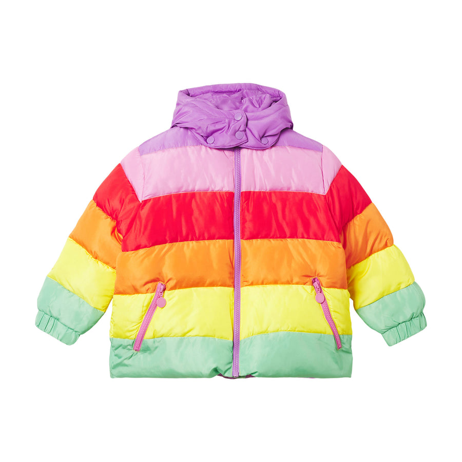 rainbow striped puffer