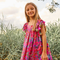 chloe dress floral magenta