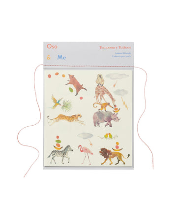 animal friends temporary tattoo set