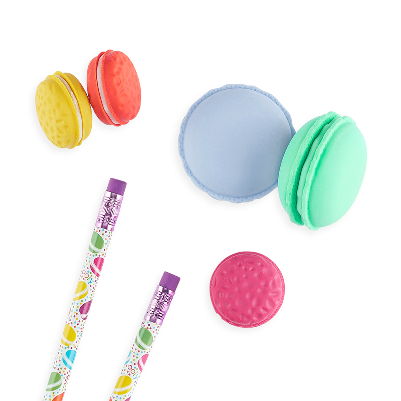 le macaron patisserie scented eraser set