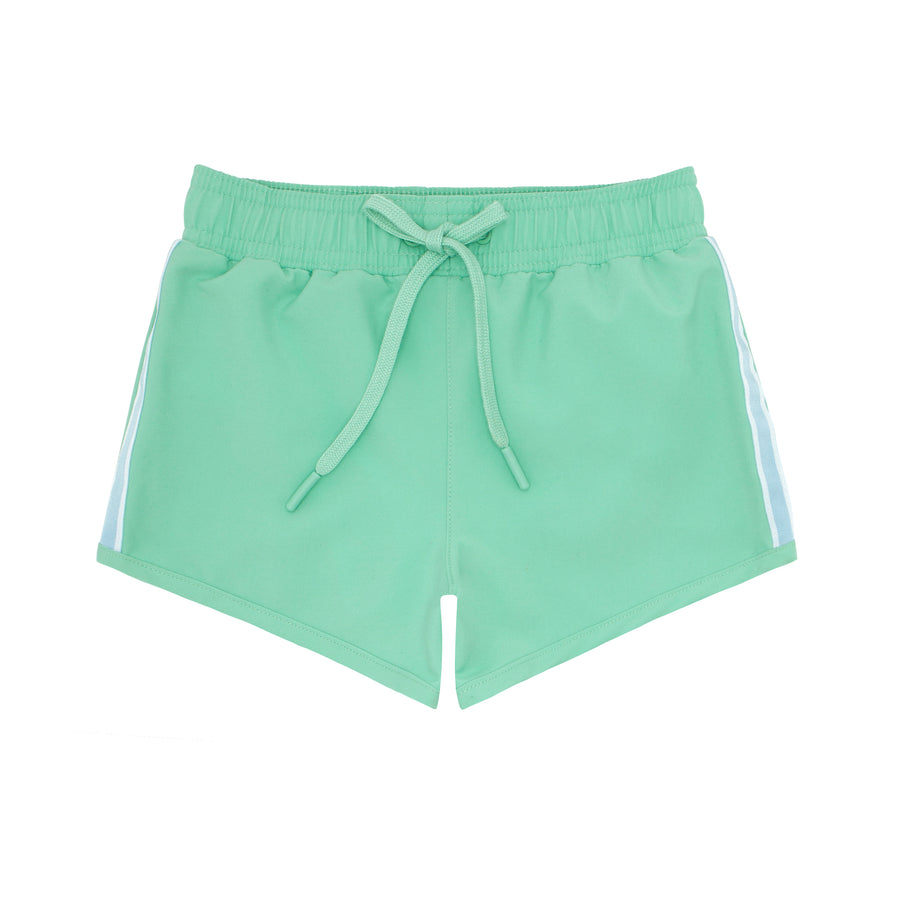 boys side stripe boardie green