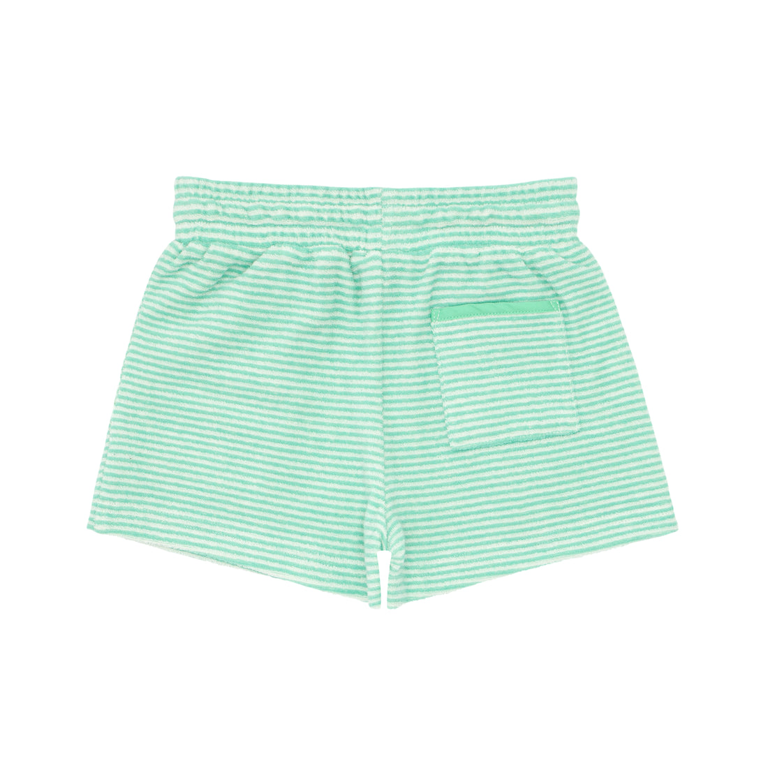 boys french terry stripe shorts green